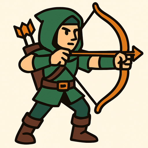 An archer.
In-Game asset.  High contrast.  No shadows