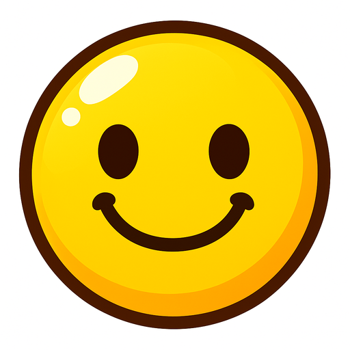 Mutlu, sarı renkli bir bubble.
In-Game asset.  2d.  High contrast.  No shadows