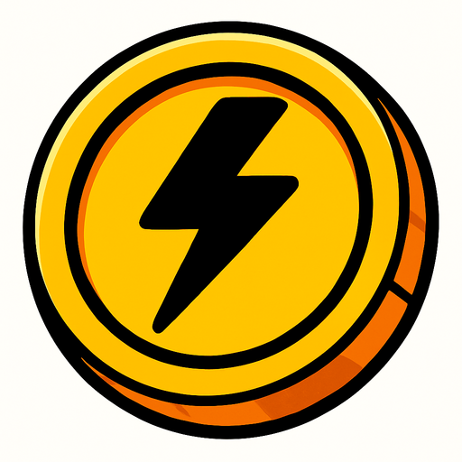 power coin.
In-Game asset.  2d.  High contrast.  No shadows. power coin