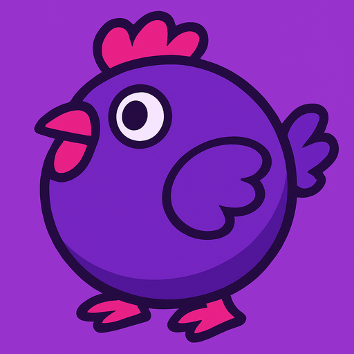 purple chicken ball.
In-Game asset.  2d.  High contrast.  No shadows