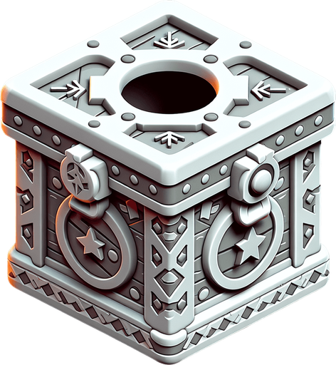 a cute christmas jack in the box. plastic style. Single Game Texture. In-Game asset. 2d. Blank background. High contrast. No shadows.