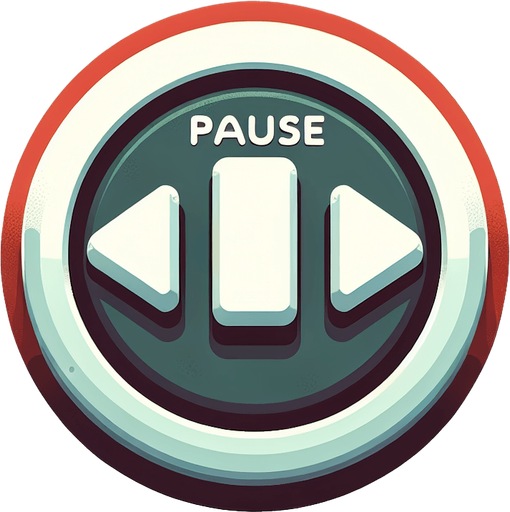 pause button for endless runner game.
Single Game Texture. In-Game asset. 2d. Blank background. High contrast. No shadows.