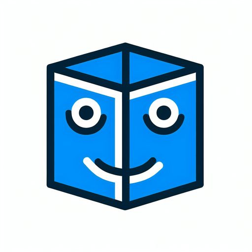 blue box with face.
No shadows