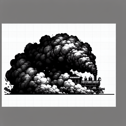 train smoke.
Single Game Texture. In-Game asset. 2d. Blank background. High contrast. No shadows.