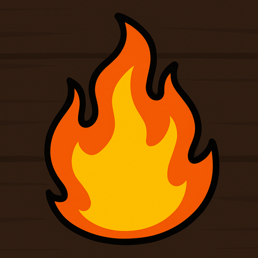 toony basic flame.
In-Game asset.  2d.  High contrast.  No shadows