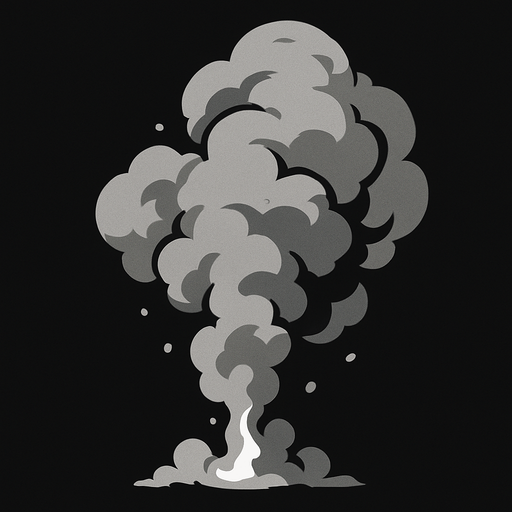 humo gris.
In-Game asset.  2d.  High contrast.  No shadows