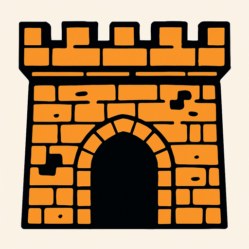 castle wall.
In-Game asset.  2d.  High contrast.  No shadows
