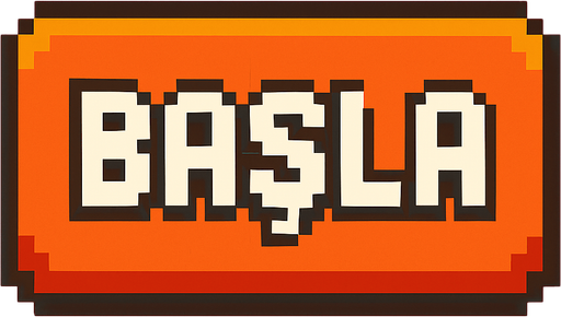 pixelart button.  have text in middle "BAŞLA".
In-Game asset.  2d.  High contrast.  No shadows