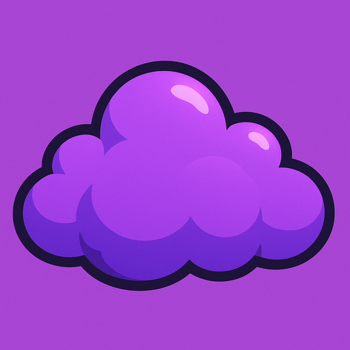 cloud purple.
In-Game asset.  2d.  High contrast.  No shadows