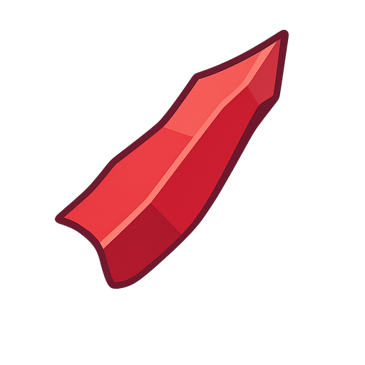 red crystal. No background. Transparent background. Blank background. No shadows. 2d. In-Game asset. flat