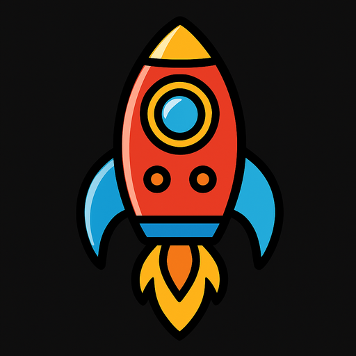 Rocketship.
In-Game asset.  2d.  High contrast.  No shadows