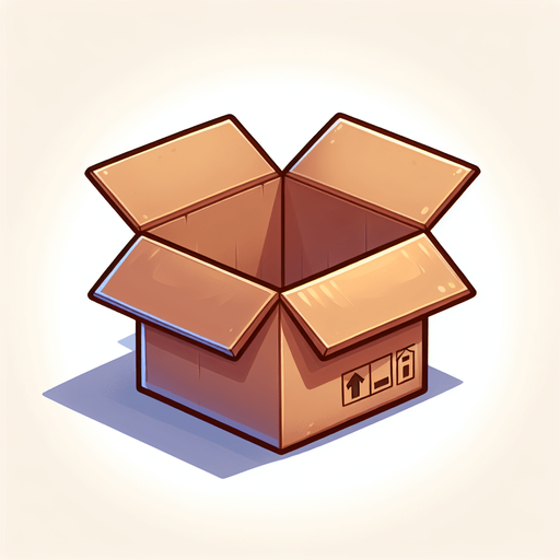 Paper box open, side view, cartoon art, No UI elements in the picture like popups, close buttons etc..
Single Game Texture. In-Game asset. 2d. Blank background. High contrast. No shadows.