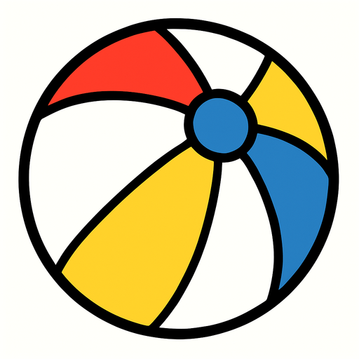 beach ball.
In-Game asset.  2d.  High contrast.  No shadows