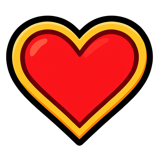 Heart.
In-Game asset.  2d.  High contrast.  No shadows