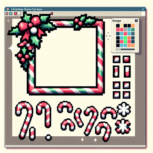 8-bit, cartoon. x-mas candy can frame. high contrast. simple. Single Game Texture. In-Game asset. 2d. Blank background. High contrast. No shadows.