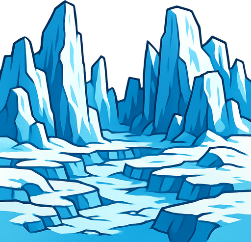 Gigantic ice tundra.
In-Game asset.  2d.  High contrast.  No shadows