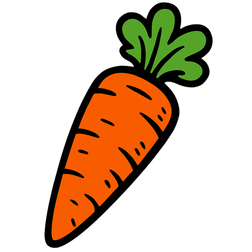 Carrotte.
In-Game asset.  2d.  High contrast.  No shadows