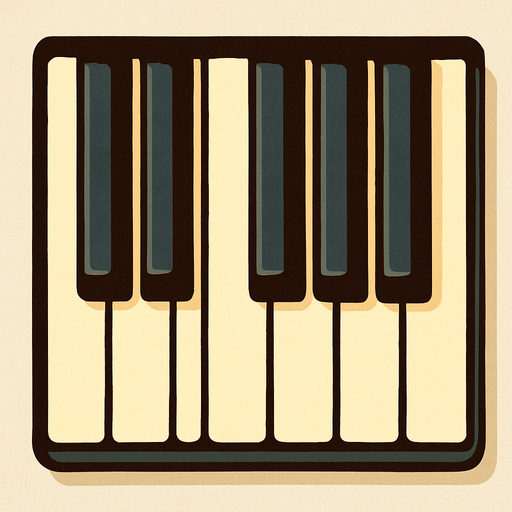 piyano tuşu.
In-Game asset.  2d.  High contrast.  No shadows