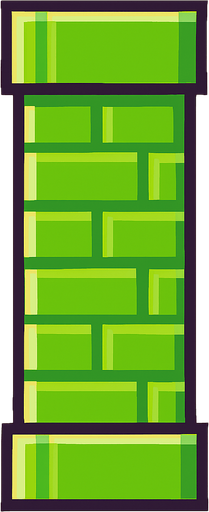 wall for a flappy bird game.
In-Game asset.  2d.  High contrast.  No shadows