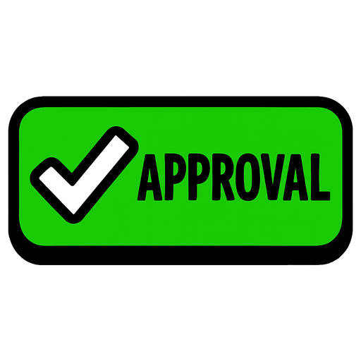 approval button.
In-Game asset.  2d.  High contrast.  No shadows