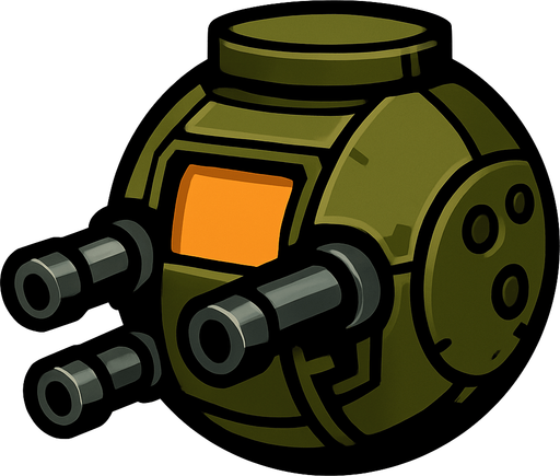 Ball turret.
In-Game asset.  2d.  High contrast.  No shadows