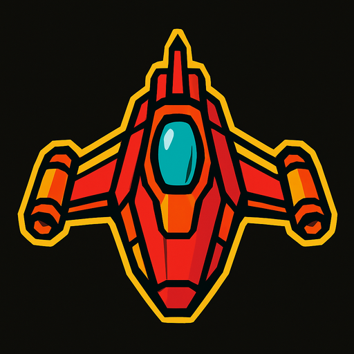 uzay gemisi.
In-Game asset.  2d.  High contrast.  No shadows