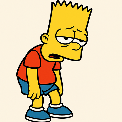 Bart is tired.
In-Game asset.  2d.  High contrast.  No shadows