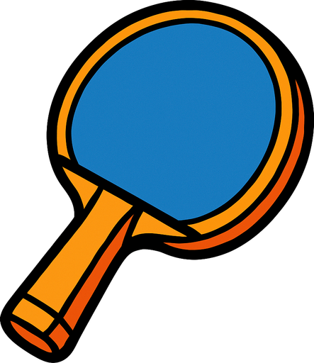 Raquette de ping pong ia.
In-Game asset.  2d.  High contrast.  No shadows