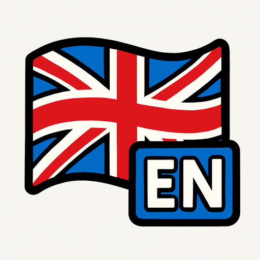 Bandera de Idioma inglés curvada con sus primeras letras EN.
In-Game asset.  2d.  High contrast.  No shadows