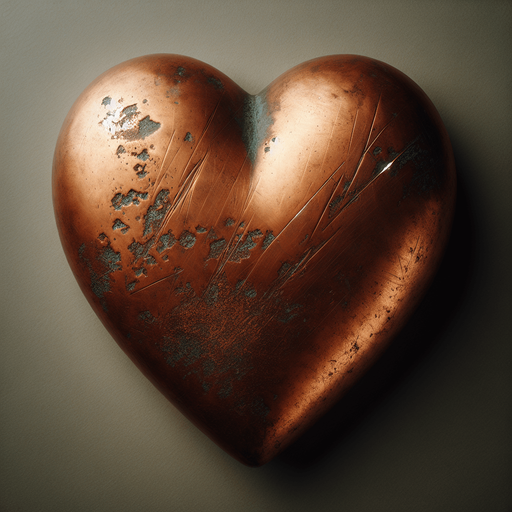a big used copper heart
