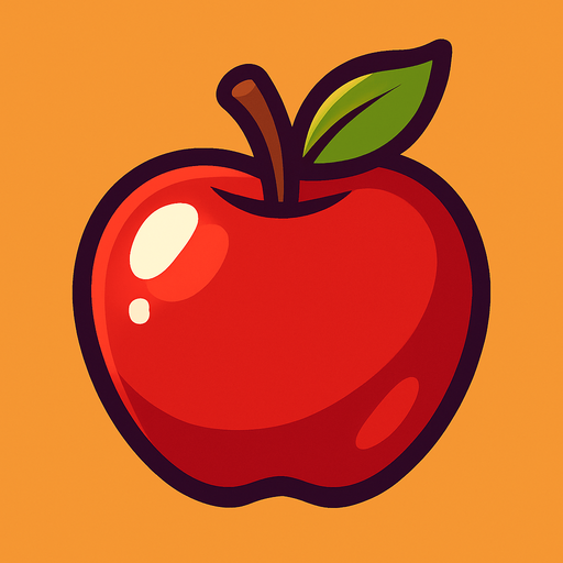 Shiney Apple vecor.
In-Game asset.  2d.  High contrast.  No shadows
