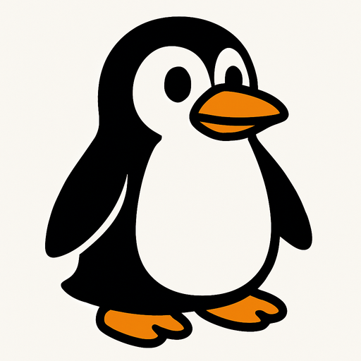 Penguin.
In-Game asset.  2d.  High contrast.  No shadows