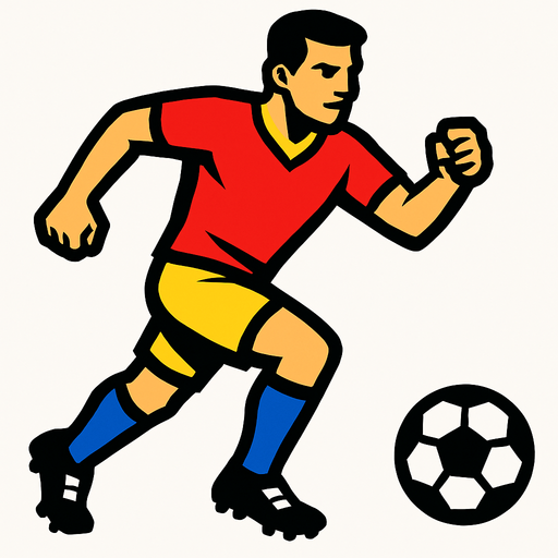 male soccer striker  not holding ball 2d ingame asset high contrast no shadows.
In-Game asset.  2d.  High contrast.  No shadows