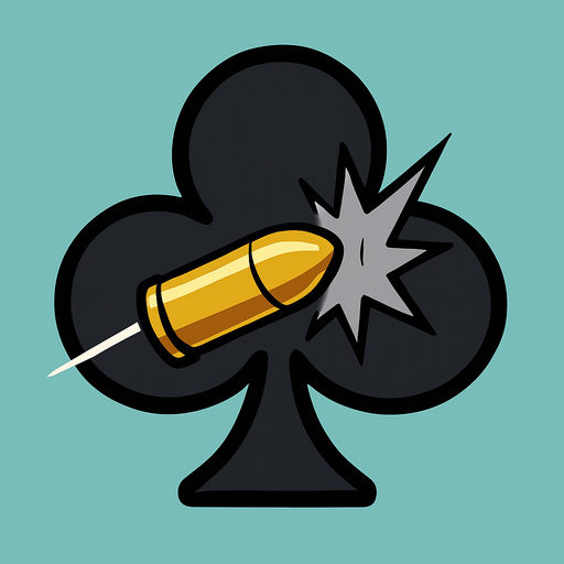 Just the club from this picture with an icon representing a bullet ricocheting from a wall in the center of it.
