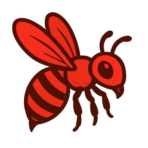 Abeille rouge.
In-Game asset.  2d.  High contrast.  No shadows