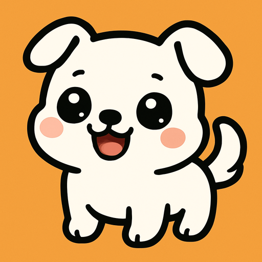 Make a white dog SOOOOOO CUTE.
In-Game asset.  2d.  High contrast.  No shadows