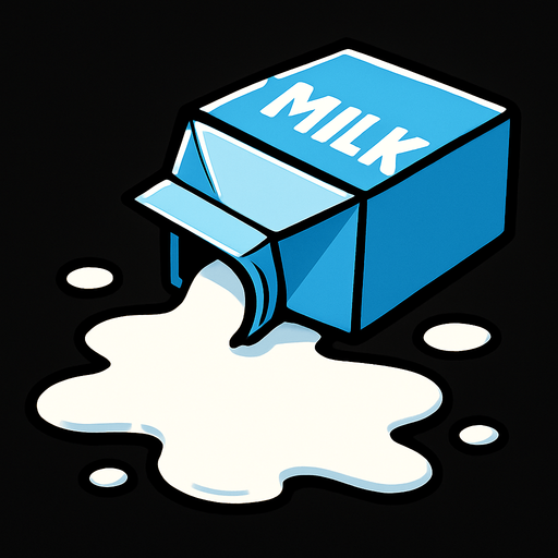 spilled milk.
In-Game asset.  2d.  High contrast.  No shadows