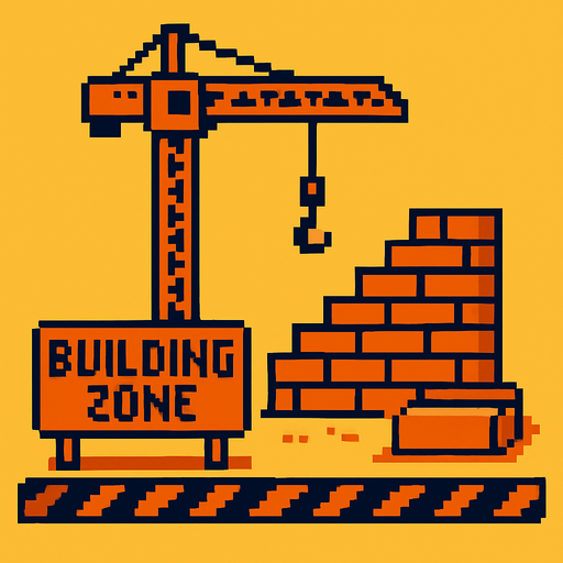 Pixel art:building zone.
In-Game asset.  2d.  High contrast.  No shadows