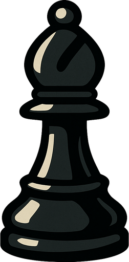 Black bishop Chess.
In-Game asset.  2d.  High contrast.  No shadows
