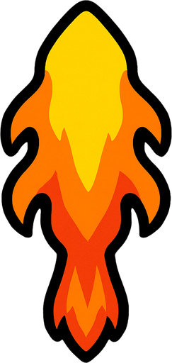rocket flame but only flame.
In-Game asset.  2d.  High contrast.  No shadows