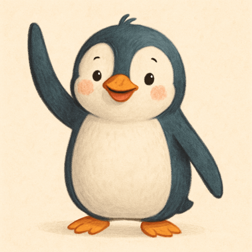 bir penguen çizmeni istiyorum bir eli havada olsun eli biraz uzun olsun çok tatlı bir penguen olsun