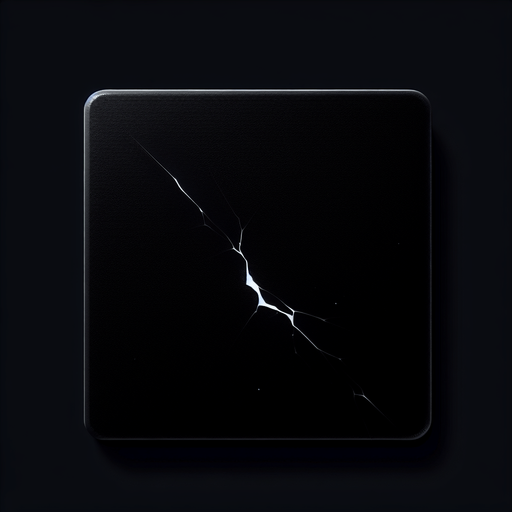 black square. very very tiny small white crack in a random position. black should be 0000000.
Single Game Texture. In-Game asset. 2d. Blank background. High contrast. No shadows.