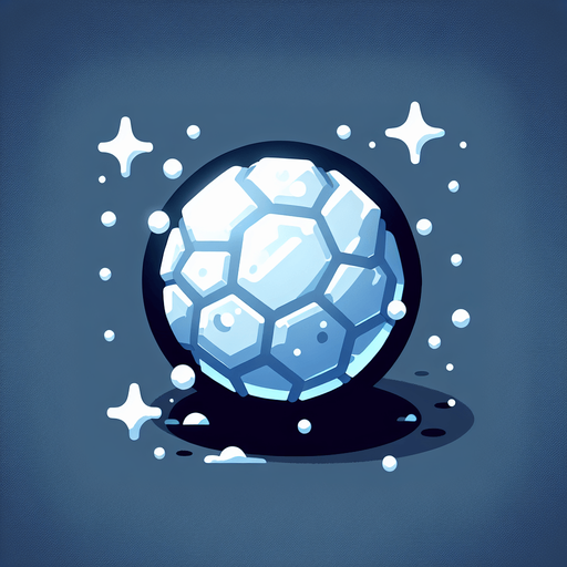 a snowball Single Game Texture. In-Game asset. 2d. Blank background. High contrast. No shadows.
