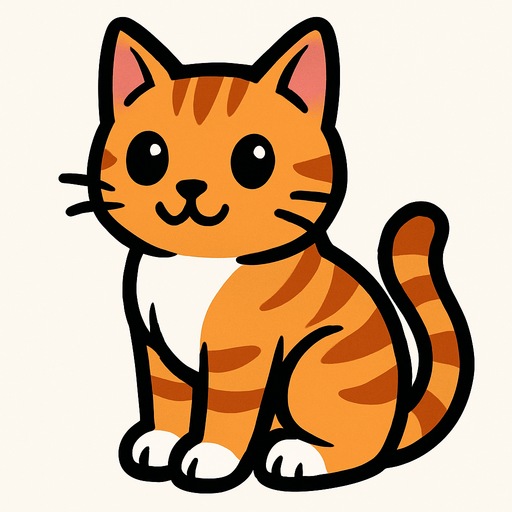 Cat.
In-Game asset.  2d.  High contrast.  No shadows