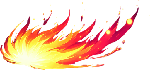 Fire partical trail.
Single Game Texture. In-Game asset. 2d. Blank background. No shadows.