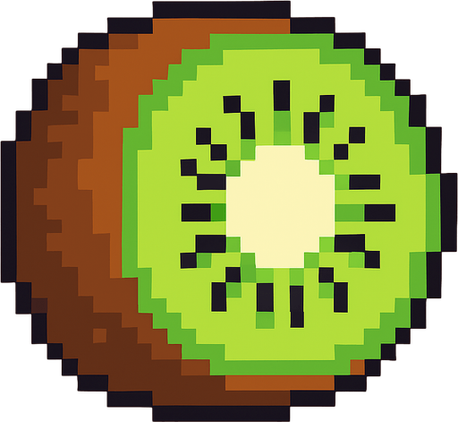 Make me a 2d pixel 🥝 kiwi.
In-Game asset.  2d.  High contrast.  No shadows