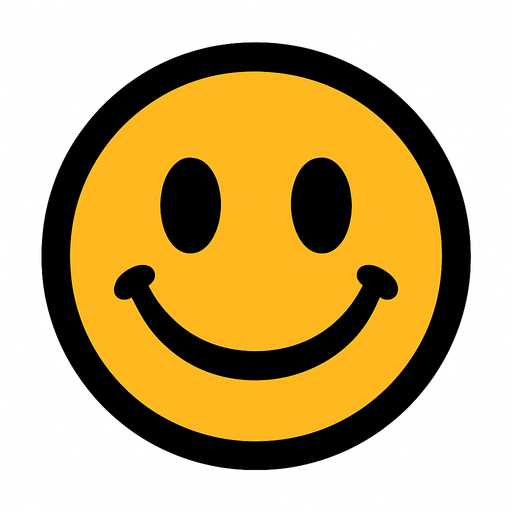 happy face.
In-Game asset.  2d.  High contrast.  No shadows. happy face
