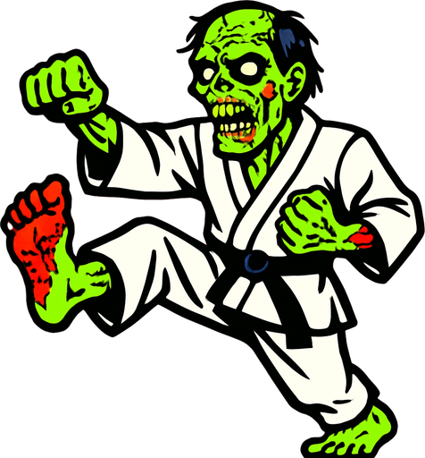 karAte zombie.
2d.  High contrast.  No shadows
