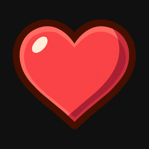 heart.
In-Game asset.  2d.  High contrast.  No shadows