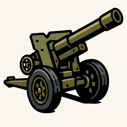 create artillery.
In-Game asset.  2d.  High contrast.  No shadows